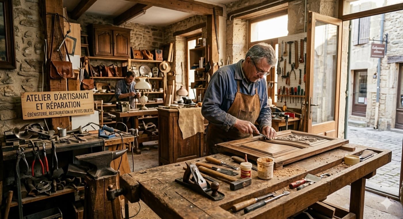 Atelier artisanat et réparation — identité visuelle et communication pour artisans Sud France